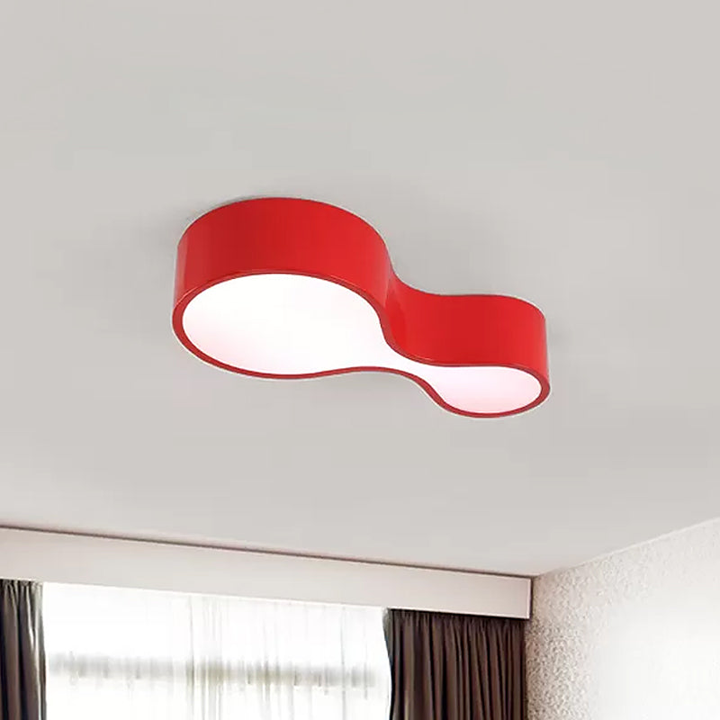 LED Corridor Flush Lighting Kids Red/Yellow/Blue Finish Ceiling Mounted Lamp with Gourd Acrylic Shade Clearhalo 'Ceiling Lights' 'Close To Ceiling Lights' 'Close to ceiling' 'Flush mount' Lighting' 1899719