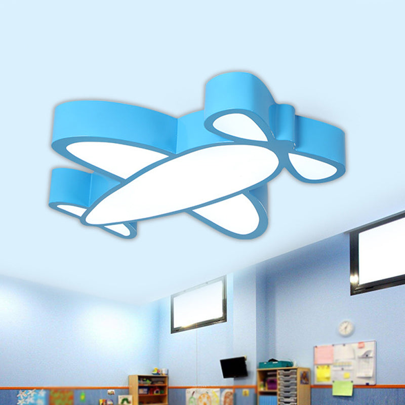 Aircraft Close to Ceiling Lamp Simplicity Acrylic LED Playroom Flush Mount Light in Blue Clearhalo 'Ceiling Lights' 'Close To Ceiling Lights' 'Close to ceiling' 'Flush mount' Lighting' 1899772