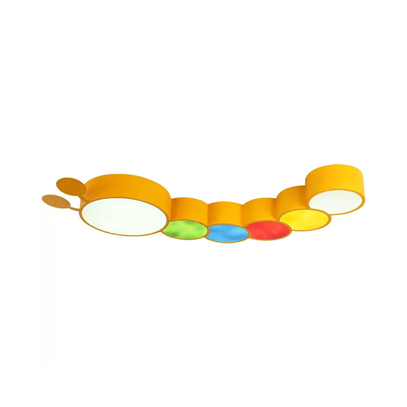 Acrylic Cartoon Caterpillar Light Fixture Children LED Flushmount Ceiling Lamp in Yellow/Blue Clearhalo 'Ceiling Lights' 'Close To Ceiling Lights' 'Close to ceiling' 'Flush mount' Lighting' 1899826