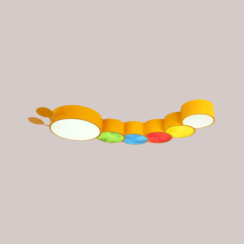 Acrylic Cartoon Caterpillar Light Fixture Children LED Flushmount Ceiling Lamp in Yellow/Blue Clearhalo 'Ceiling Lights' 'Close To Ceiling Lights' 'Close to ceiling' 'Flush mount' Lighting' 1899827