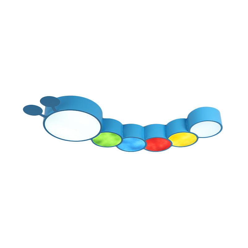 Acrylic Cartoon Caterpillar Light Fixture Children LED Flushmount Ceiling Lamp in Yellow/Blue Clearhalo 'Ceiling Lights' 'Close To Ceiling Lights' 'Close to ceiling' 'Flush mount' Lighting' 1899831