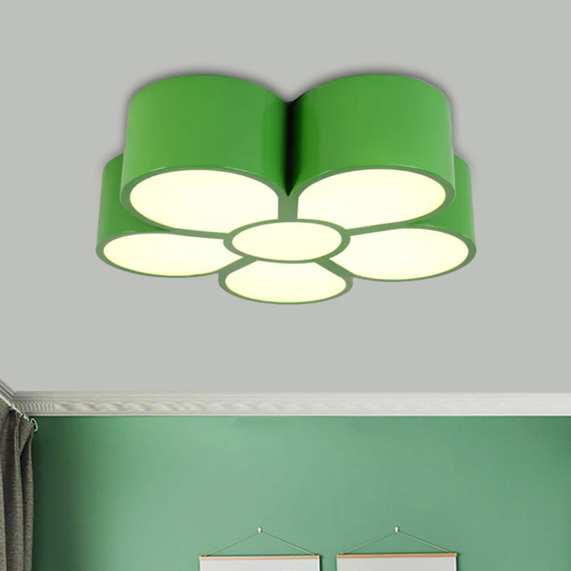 Kids Plum Blossom Flushmount Lighting Acrylic LED Kindergarten Flush Ceiling Light Fixture in Red/Yellow/Blue Green Clearhalo 'Ceiling Lights' 'Close To Ceiling Lights' 'Close to ceiling' 'Flush mount' Lighting' 1899918