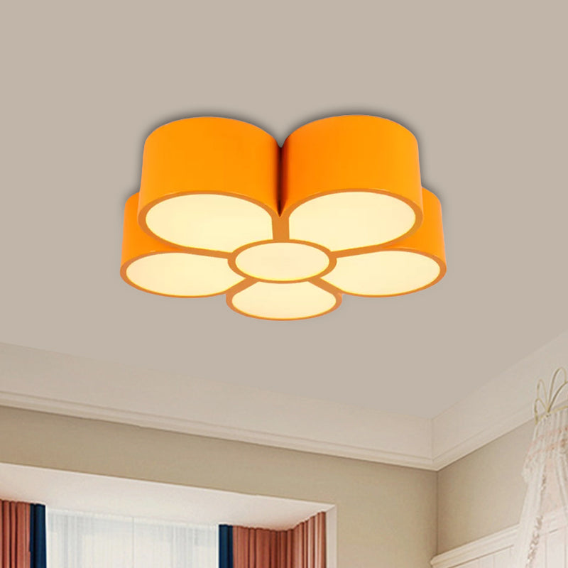 Kids Plum Blossom Flushmount Lighting Acrylic LED Kindergarten Flush Ceiling Light Fixture in Red/Yellow/Blue Clearhalo 'Ceiling Lights' 'Close To Ceiling Lights' 'Close to ceiling' 'Flush mount' Lighting' 1899923