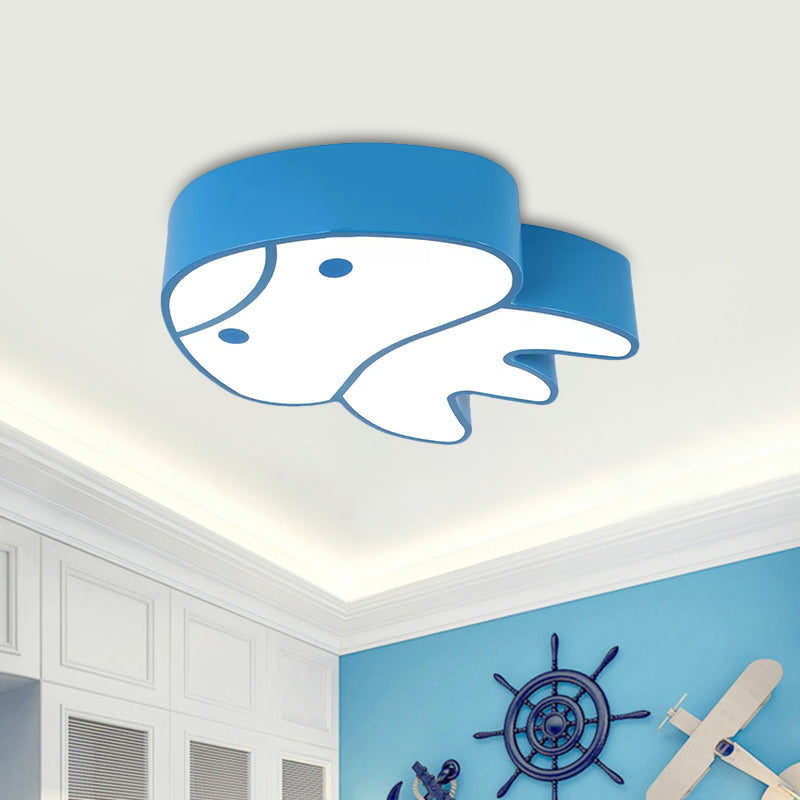 Dreamy Jellyfish Flush Ceiling Light Kids Acrylic LED Bedchamber Flush Mount Lighting in Red/Yellow/Blue Blue Clearhalo 'Ceiling Lights' 'Close To Ceiling Lights' 'Close to ceiling' 'Flush mount' Lighting' 1899926