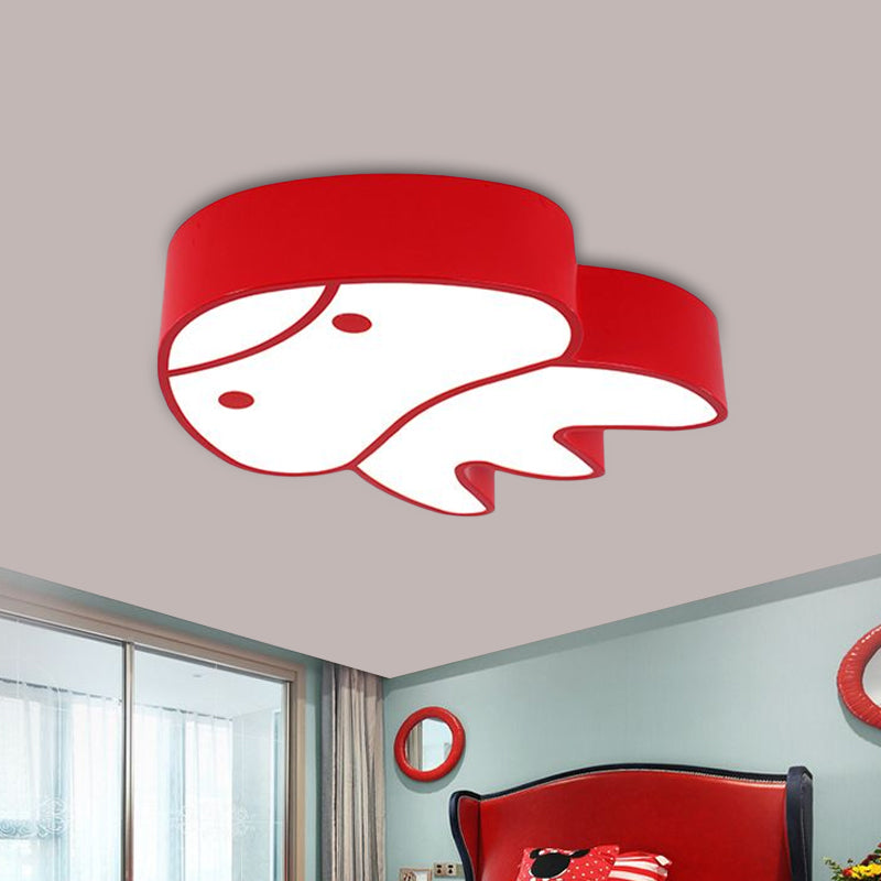 Dreamy Jellyfish Flush Ceiling Light Kids Acrylic LED Bedchamber Flush Mount Lighting in Red/Yellow/Blue Red Clearhalo 'Ceiling Lights' 'Close To Ceiling Lights' 'Close to ceiling' 'Flush mount' Lighting' 1899934