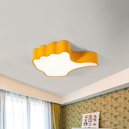 Yellow Thumb-up Shape Ceiling Light Fixture Children Style LED Acrylic Flush Mount Lighting Yellow Clearhalo 'Ceiling Lights' 'Close To Ceiling Lights' 'Close to ceiling' 'Flush mount' Lighting' 1900078