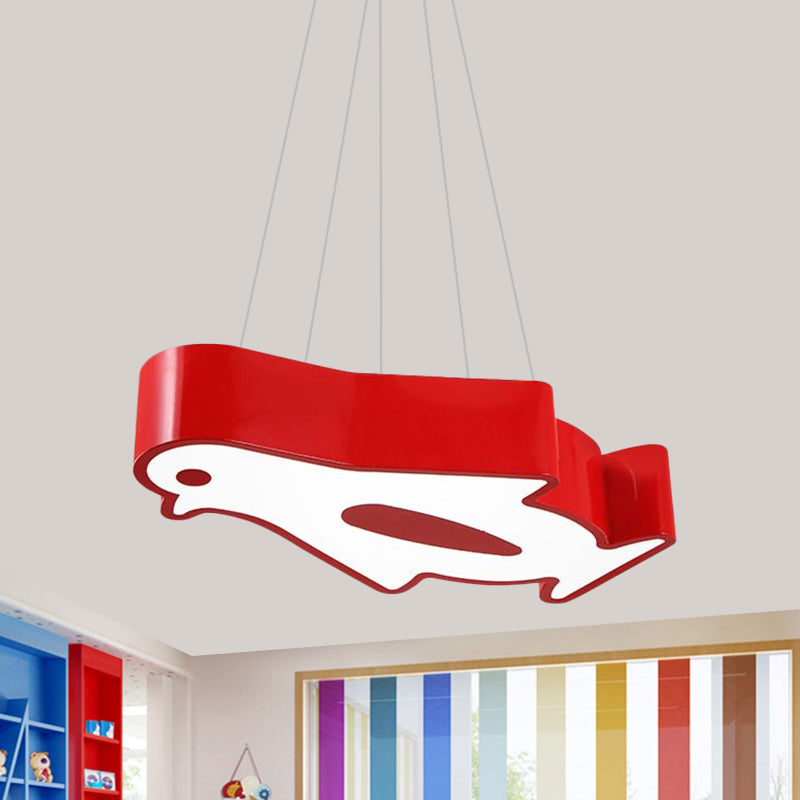 LED Hallway Flush Lighting Kids Red/Yellow/Blue Flush Mount Light Fixture with Penguin Acrylic Shade Clearhalo 'Ceiling Lights' 'Chandeliers' Lighting' options 1900106