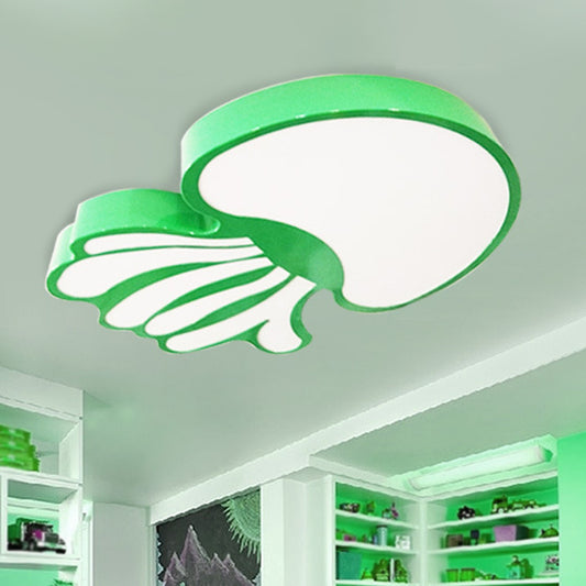 Jellyfish Nursery Flush Mount Lamp Acrylic LED Kids Style Ceiling Lighting in Green, Warm/White Light Green Clearhalo 'Ceiling Lights' 'Close To Ceiling Lights' 'Close to ceiling' 'Flush mount' Lighting' 1900110