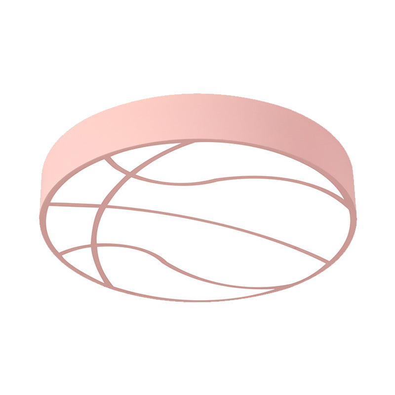 Pink Basketball Ceiling Lighting Modernism LED Acrylic Flush Mount Lamp in Warm/White Light Clearhalo 'Ceiling Lights' 'Close To Ceiling Lights' 'Close to ceiling' 'Flush mount' Lighting' 1900115