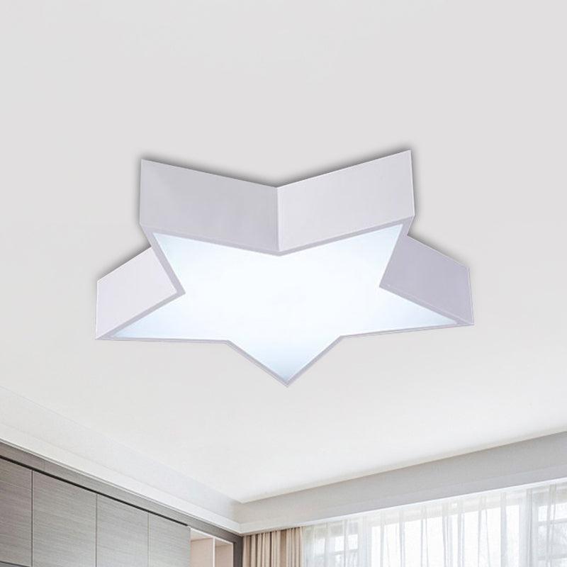 Five-Pointed Star LED Flush Mount Lamp Kids White/Red/Blue Close to Ceiling Lighting Fixture White Clearhalo 'Ceiling Lights' 'Close To Ceiling Lights' 'Close to ceiling' 'Flush mount' Lighting' 1900199