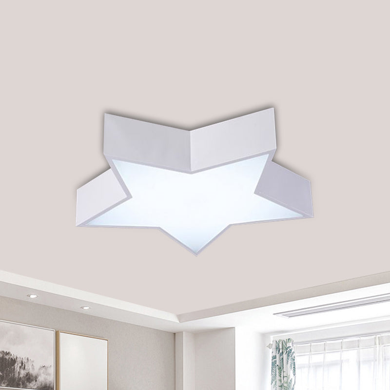 Five-Pointed Star LED Flush Mount Lamp Kids White/Red/Blue Close to Ceiling Lighting Fixture Clearhalo 'Ceiling Lights' 'Close To Ceiling Lights' 'Close to ceiling' 'Flush mount' Lighting' 1900200