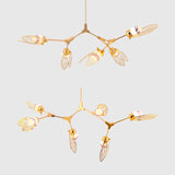 Romantic Etched Butterfly Chandelier Metallic Gold Finish Pendant Light for Dining Table Clearhalo 'Ceiling Lights' 'Chandeliers' 'Modern Chandeliers' 'Modern' Lighting' 190026