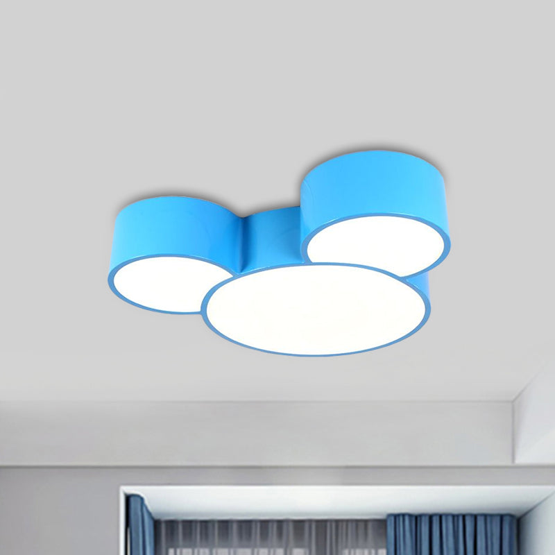 Acrylic Cartoon Mouse Head Flush Mount Lamp Kids Red/Yellow/Blue LED Close to Ceiling Lighting Fixture Blue Clearhalo 'Ceiling Lights' 'Close To Ceiling Lights' 'Close to ceiling' 'Flush mount' Lighting' 1900287