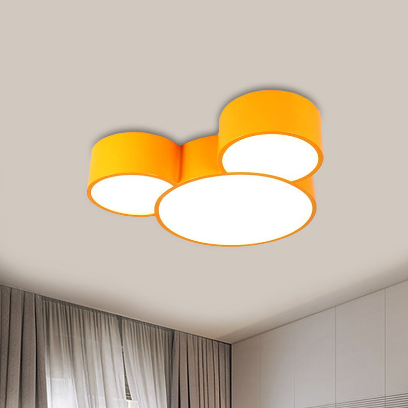 Acrylic Cartoon Mouse Head Flush Mount Lamp Kids Red/Yellow/Blue LED Close to Ceiling Lighting Fixture Clearhalo 'Ceiling Lights' 'Close To Ceiling Lights' 'Close to ceiling' 'Flush mount' Lighting' 1900292