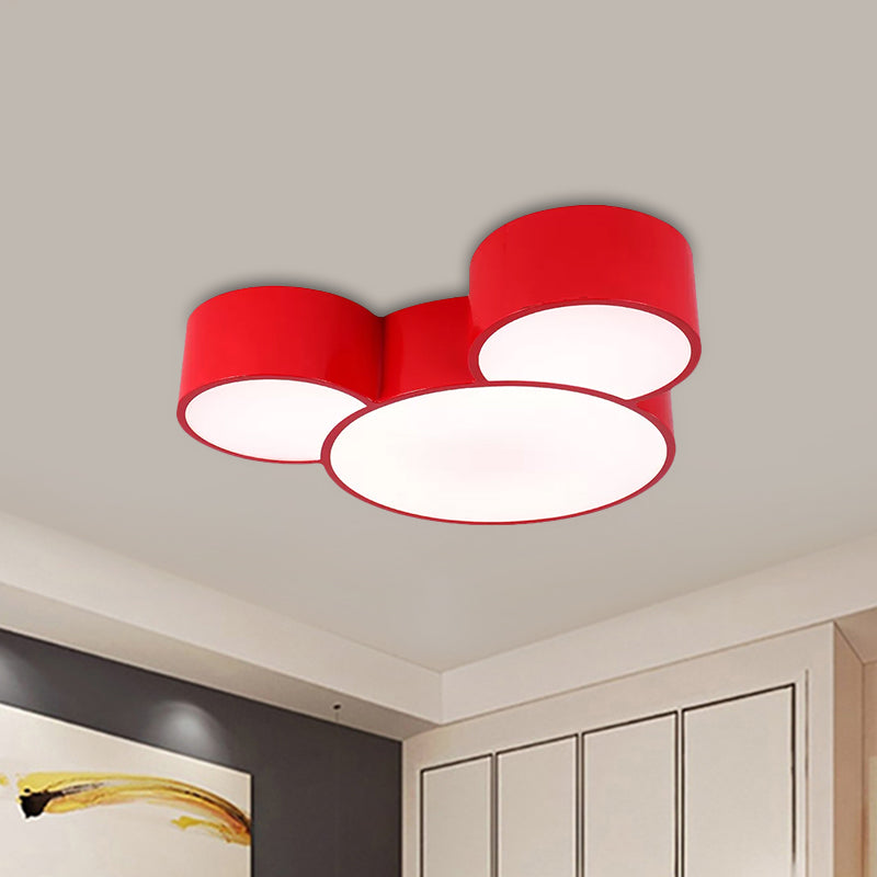 Acrylic Cartoon Mouse Head Flush Mount Lamp Kids Red/Yellow/Blue LED Close to Ceiling Lighting Fixture Clearhalo 'Ceiling Lights' 'Close To Ceiling Lights' 'Close to ceiling' 'Flush mount' Lighting' 1900296