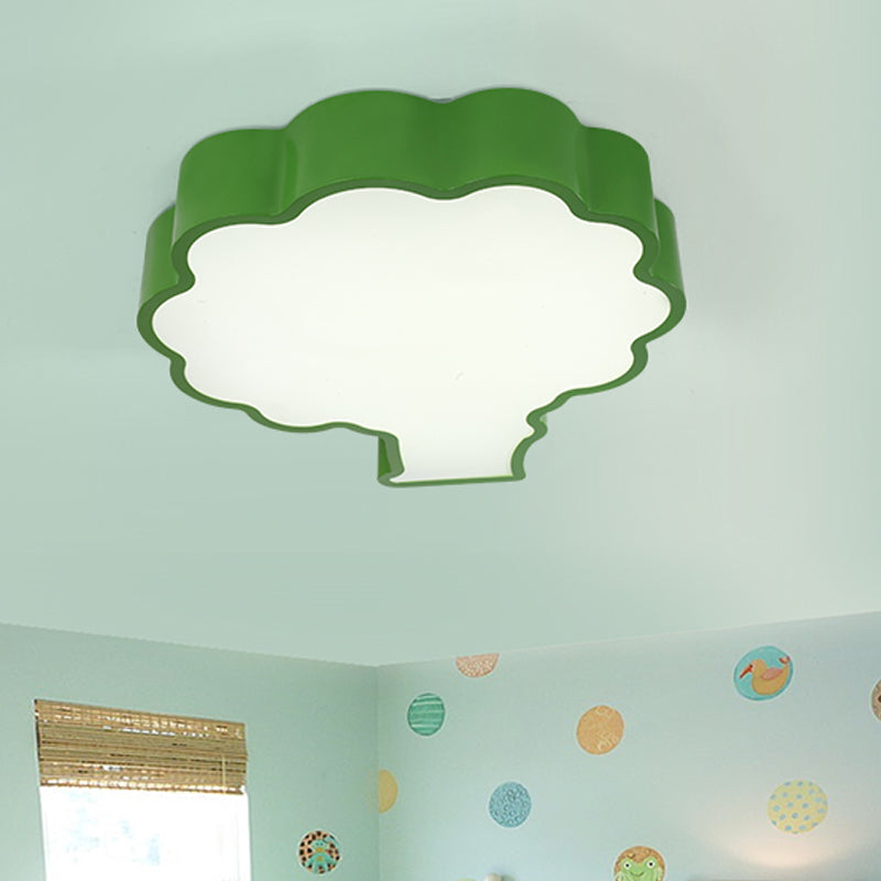 Blue/Red/Green Apple Tree Ceiling Lamp Cartoon Style LED Acrylic Flush Mount for Sleeping Room Green Clearhalo 'Ceiling Lights' 'Close To Ceiling Lights' 'Close to ceiling' 'Flush mount' Lighting' 1900319