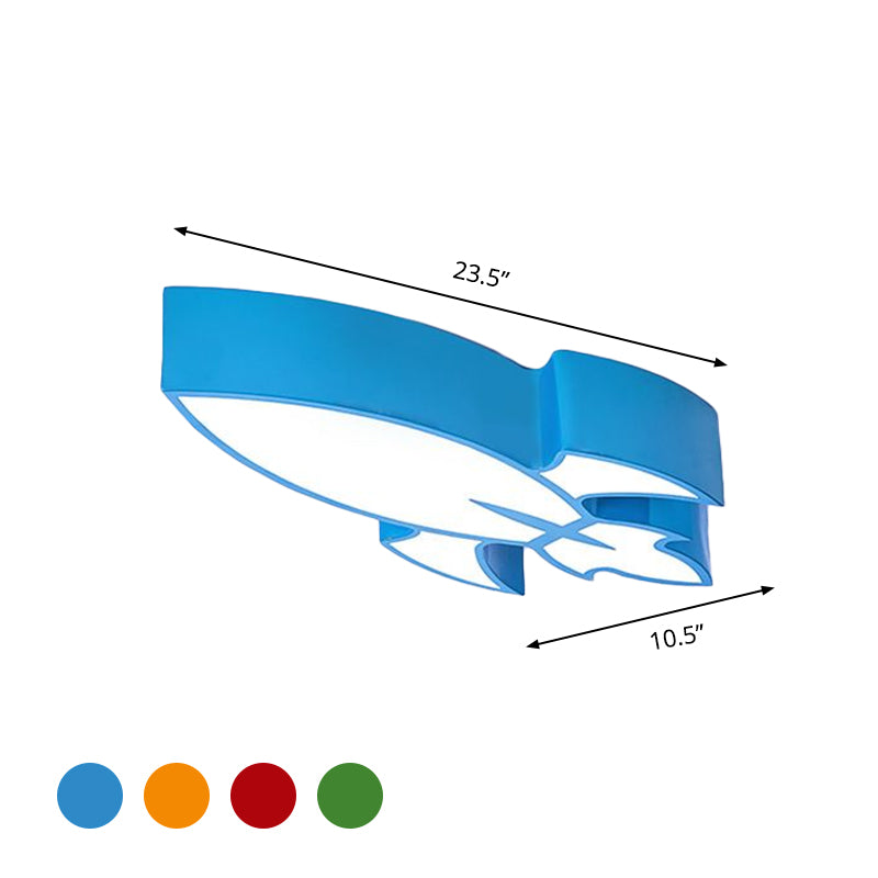 Red/Yellow/Blue Rocket Flushmount Lighting Children Style LED Acrylic Close to Ceiling Light Clearhalo 'Ceiling Lights' 'Close To Ceiling Lights' 'Close to ceiling' 'Flush mount' Lighting' 1900347