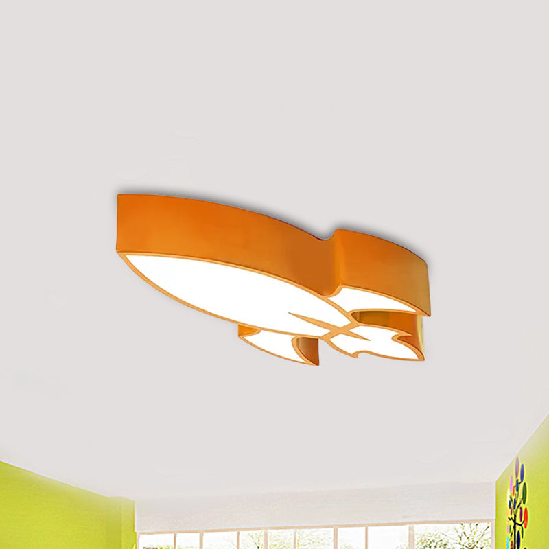 Red/Yellow/Blue Rocket Flushmount Lighting Children Style LED Acrylic Close to Ceiling Light Yellow Clearhalo 'Ceiling Lights' 'Close To Ceiling Lights' 'Close to ceiling' 'Flush mount' Lighting' 1900348