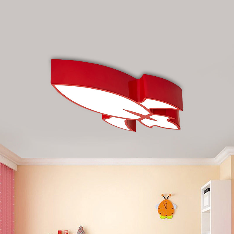 Red/Yellow/Blue Rocket Flushmount Lighting Children Style LED Acrylic Close to Ceiling Light Clearhalo 'Ceiling Lights' 'Close To Ceiling Lights' 'Close to ceiling' 'Flush mount' Lighting' 1900353