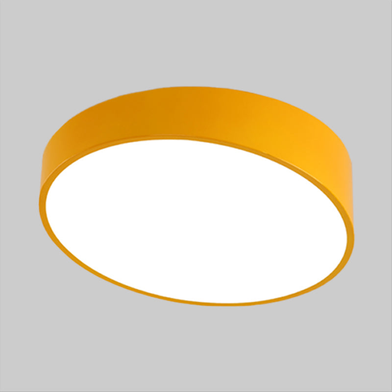 Modern Bevel-Edge Drum Ceiling Flush Acrylic LED Parlour Flush Mount Light Fixture in Red/Yellow/Blue Clearhalo 'Ceiling Lights' 'Close To Ceiling Lights' 'Close to ceiling' 'Flush mount' Lighting' 1900371