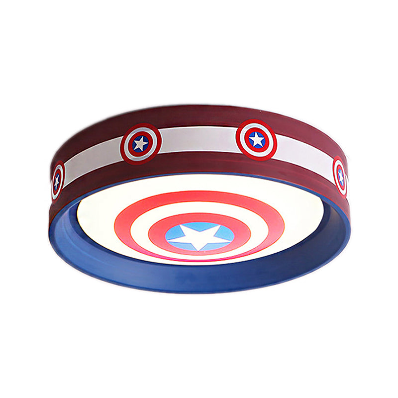 American Stylish Round Ceiling Lamp with Star Metal Blue and Red LED Ceiling Mount Light for Boys Bedroom Clearhalo 'Ceiling Lights' 'Close To Ceiling Lights' 'Close to ceiling' 'Flush mount' Lighting' 190041