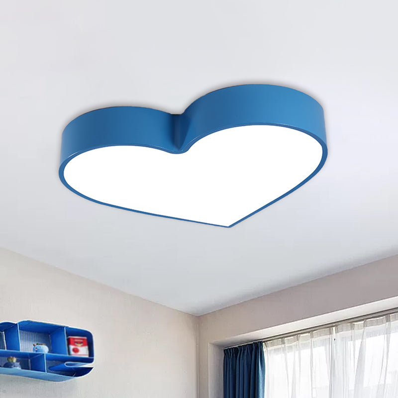 Acrylic Loving Heart Flush Mount Minimalism LED Ceiling Light Fixture in Red/Pink/Blue for Parlor Blue Clearhalo 'Ceiling Lights' 'Close To Ceiling Lights' 'Close to ceiling' 'Flush mount' Lighting' 1900417