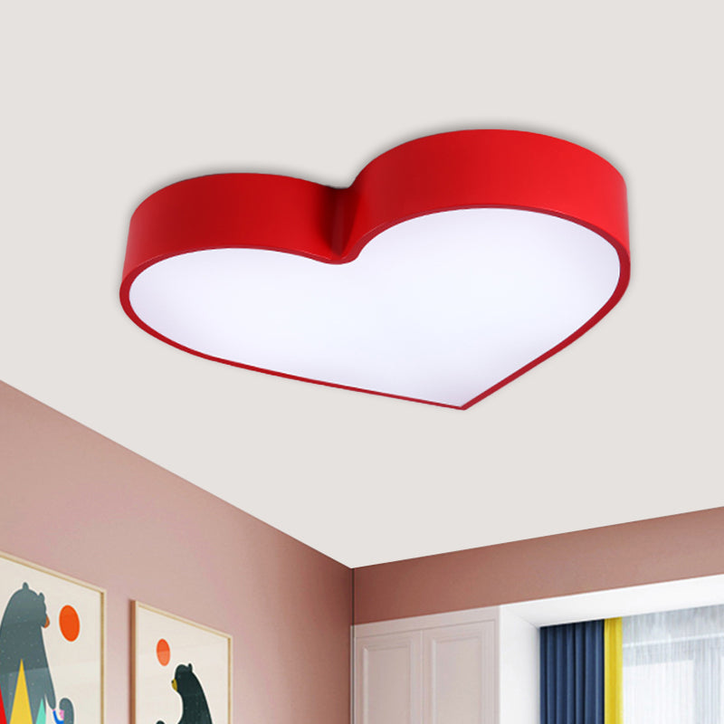 Acrylic Loving Heart Flush Mount Minimalism LED Ceiling Light Fixture in Red/Pink/Blue for Parlor Clearhalo 'Ceiling Lights' 'Close To Ceiling Lights' 'Close to ceiling' 'Flush mount' Lighting' 1900422