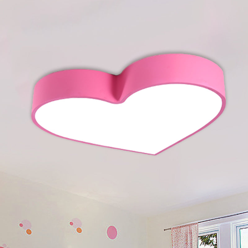 Acrylic Loving Heart Flush Mount Minimalism LED Ceiling Light Fixture in Red/Pink/Blue for Parlor Pink Clearhalo 'Ceiling Lights' 'Close To Ceiling Lights' 'Close to ceiling' 'Flush mount' Lighting' 1900429