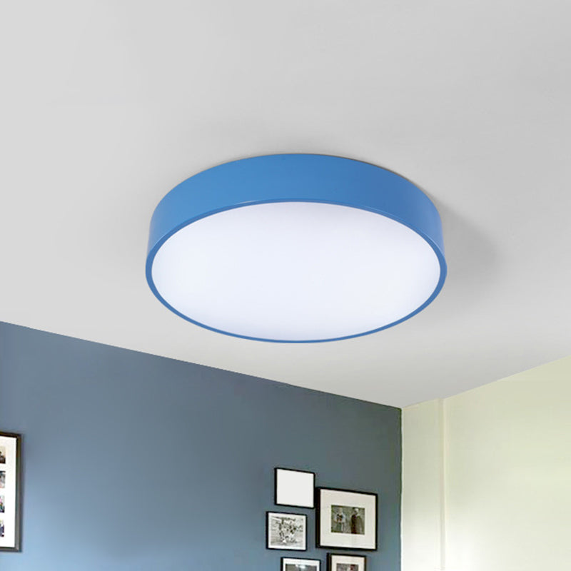 Circular Acrylic Ceiling Mounted Fixture Children Style Red/Yellow/Blue LED Flushmount Lighting Blue Clearhalo 'Ceiling Lights' 'Close To Ceiling Lights' 'Close to ceiling' 'Flush mount' Lighting' 1900454