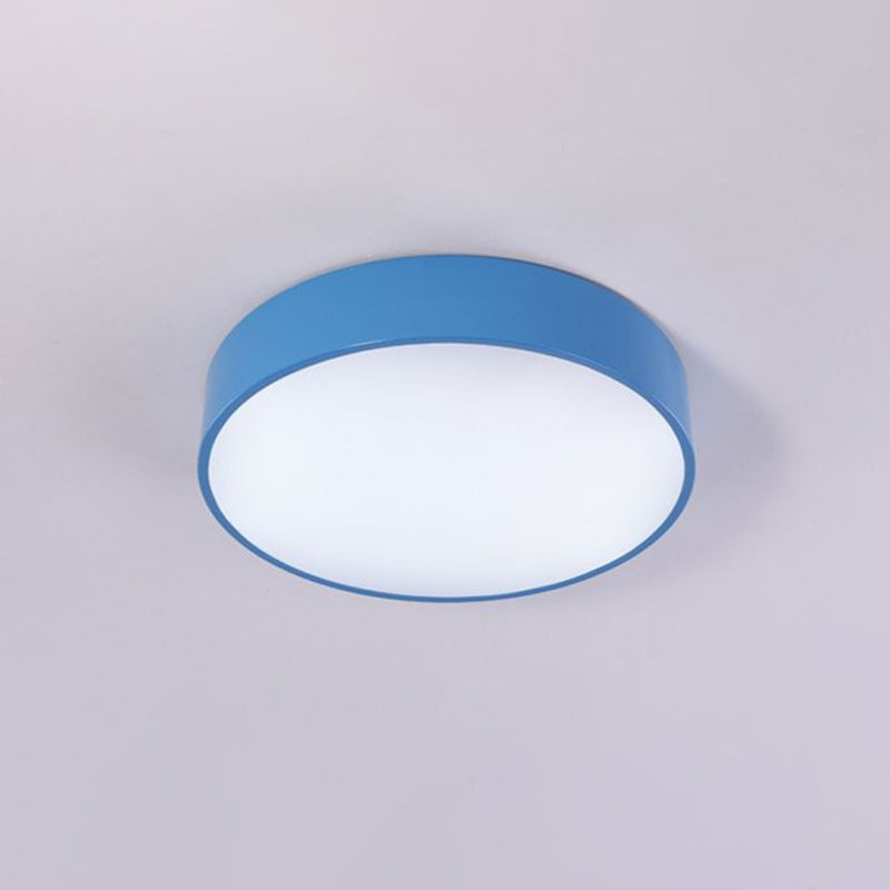 Circular Acrylic Ceiling Mounted Fixture Children Style Red/Yellow/Blue LED Flushmount Lighting Clearhalo 'Ceiling Lights' 'Close To Ceiling Lights' 'Close to ceiling' 'Flush mount' Lighting' 1900456