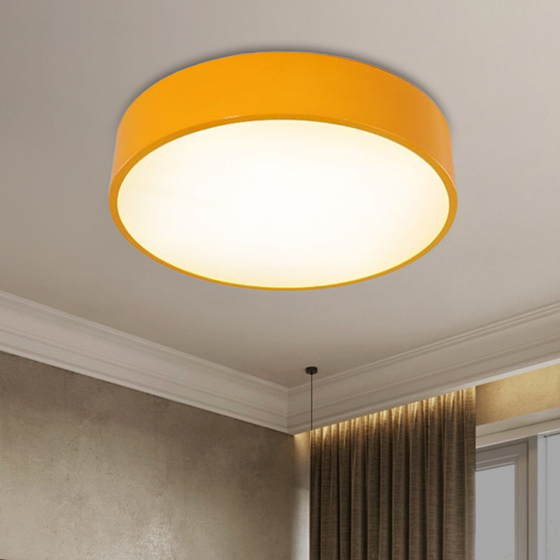 Circular Acrylic Ceiling Mounted Fixture Children Style Red/Yellow/Blue LED Flushmount Lighting Yellow Clearhalo 'Ceiling Lights' 'Close To Ceiling Lights' 'Close to ceiling' 'Flush mount' Lighting' 1900458