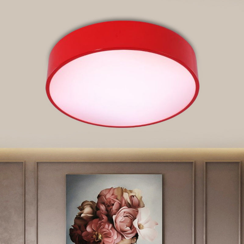 Circular Acrylic Ceiling Mounted Fixture Children Style Red/Yellow/Blue LED Flushmount Lighting Red Clearhalo 'Ceiling Lights' 'Close To Ceiling Lights' 'Close to ceiling' 'Flush mount' Lighting' 1900462