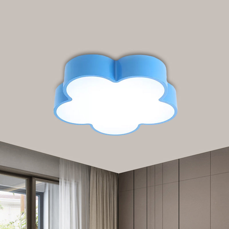 Kids Flower Flush Mount Lamp Acrylic LED Kindergarten Flush Ceiling Light Fixture in Red/Yellow/Blue Blue Clearhalo 'Ceiling Lights' 'Close To Ceiling Lights' 'Close to ceiling' 'Flush mount' Lighting' 1900495