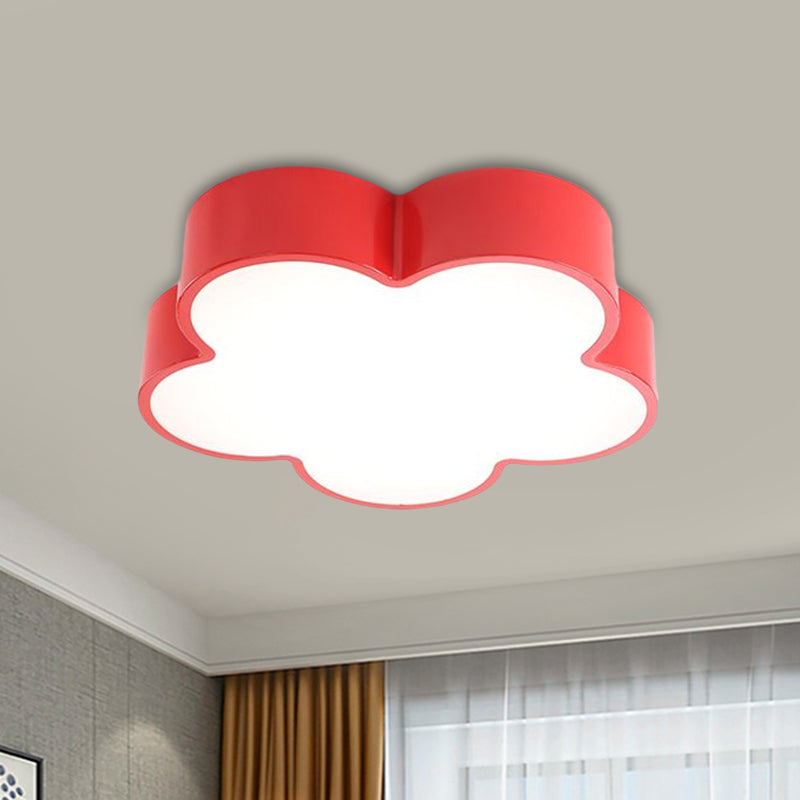 Kids Flower Flush Mount Lamp Acrylic LED Kindergarten Flush Ceiling Light Fixture in Red/Yellow/Blue Red Clearhalo 'Ceiling Lights' 'Close To Ceiling Lights' 'Close to ceiling' 'Flush mount' Lighting' 1900503