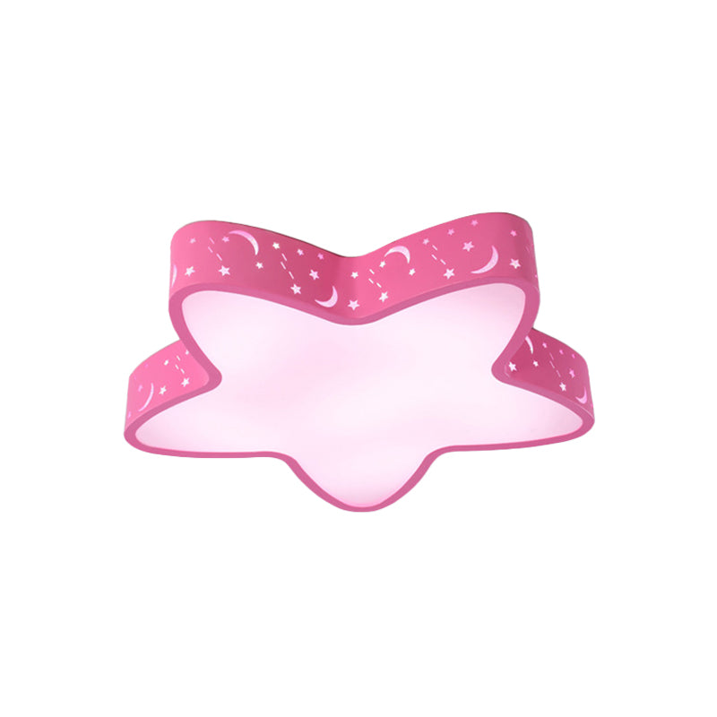 Pink/Light Blue Starfish Flush Lighting Kids LED Acrylic Flush-Mount Light Fixture with Hollowing-Out Design Clearhalo 'Ceiling Lights' 'Close To Ceiling Lights' 'Close to ceiling' 'Flush mount' Lighting' 1900534