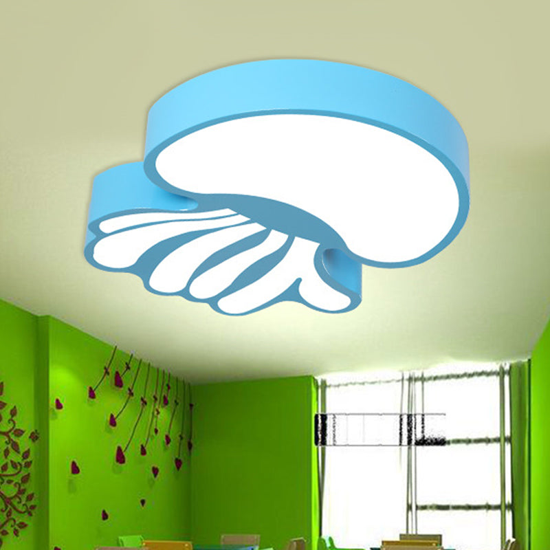 Creative LED Flushmount Lighting Blue Jellyfish Ceiling Flush Mount with Acrylic Shade in Warm/White Light Blue Clearhalo 'Ceiling Lights' 'Close To Ceiling Lights' 'Close to ceiling' 'Flush mount' Lighting' 1900535