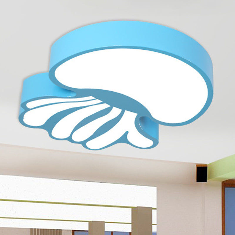 Creative LED Flushmount Lighting Blue Jellyfish Ceiling Flush Mount with Acrylic Shade in Warm/White Light Clearhalo 'Ceiling Lights' 'Close To Ceiling Lights' 'Close to ceiling' 'Flush mount' Lighting' 1900536