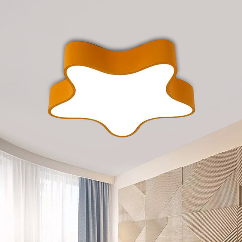 Acrylic Starfish Light Fixture Children Red/Yellow/Blue LED Flush Mount Recessed Lighting for Bedchamber Yellow Clearhalo 'Ceiling Lights' 'Close To Ceiling Lights' 'Close to ceiling' 'Flush mount' Lighting' 1900613