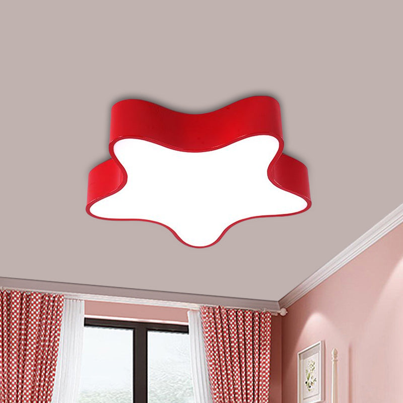 Acrylic Starfish Light Fixture Children Red/Yellow/Blue LED Flush Mount Recessed Lighting for Bedchamber Clearhalo 'Ceiling Lights' 'Close To Ceiling Lights' 'Close to ceiling' 'Flush mount' Lighting' 1900619