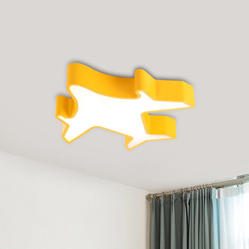 Aeroplane Nursery Room Flush Light Fixture Acrylic LED Children Flushmount Ceiling Lamp in White/Red/Yellow Clearhalo 'Ceiling Lights' 'Close To Ceiling Lights' 'Close to ceiling' 'Flush mount' Lighting' 1900646