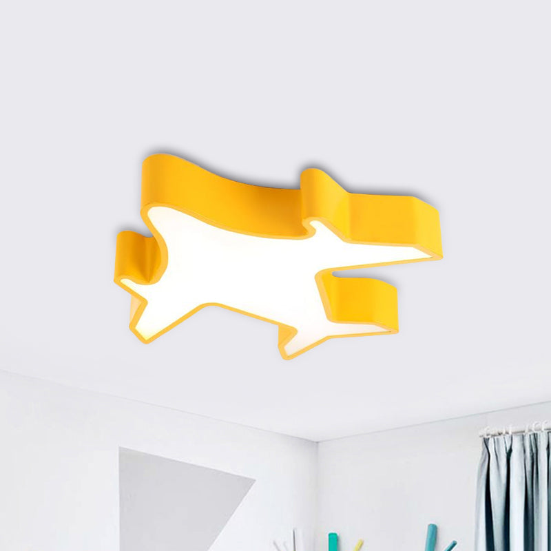 Aeroplane Nursery Room Flush Light Fixture Acrylic LED Children Flushmount Ceiling Lamp in White/Red/Yellow Clearhalo 'Ceiling Lights' 'Close To Ceiling Lights' 'Close to ceiling' 'Flush mount' Lighting' 1900647