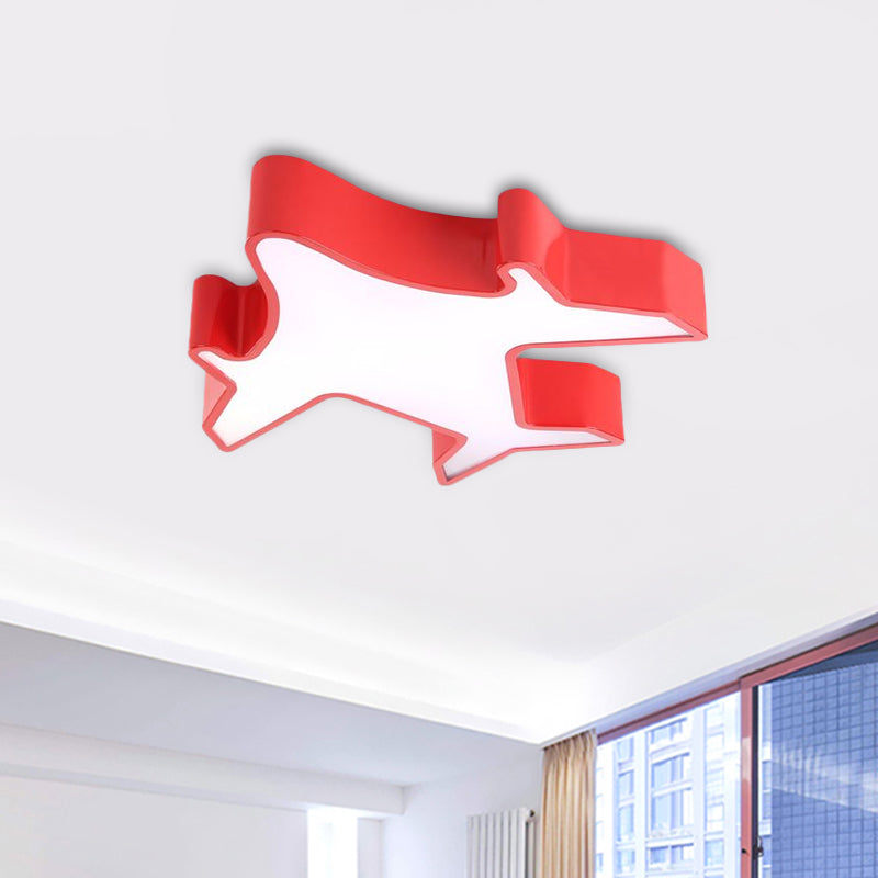 Aeroplane Nursery Room Flush Light Fixture Acrylic LED Children Flushmount Ceiling Lamp in White/Red/Yellow Clearhalo 'Ceiling Lights' 'Close To Ceiling Lights' 'Close to ceiling' 'Flush mount' Lighting' 1900651