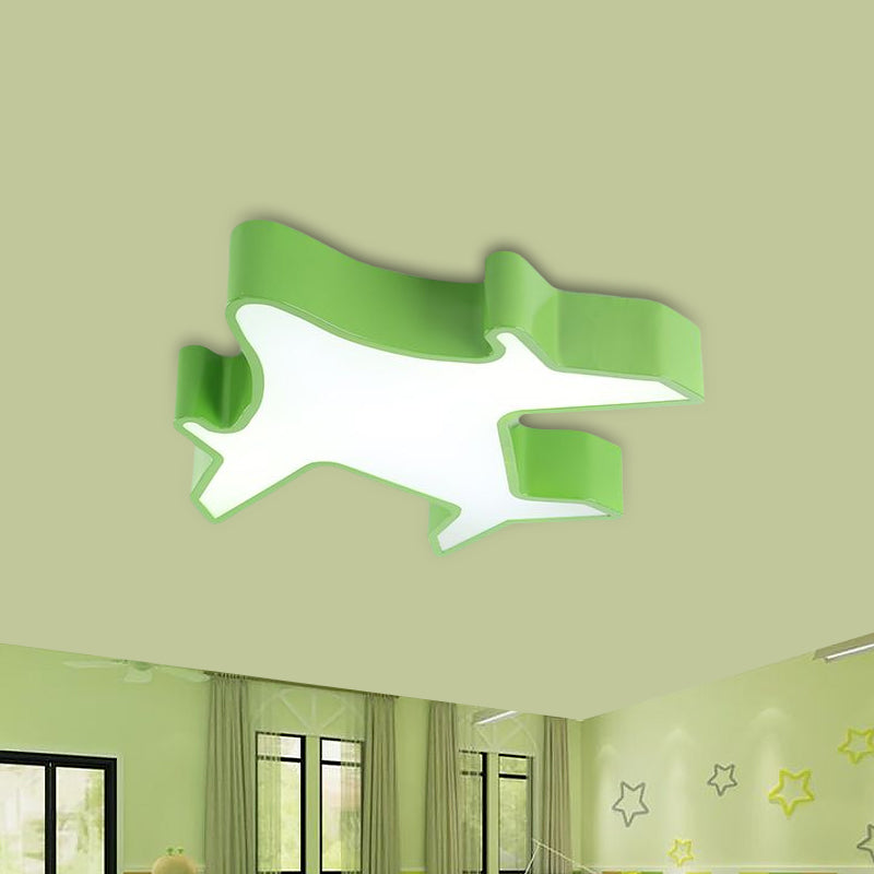 Aeroplane Nursery Room Flush Light Fixture Acrylic LED Children Flushmount Ceiling Lamp in White/Red/Yellow Green Clearhalo 'Ceiling Lights' 'Close To Ceiling Lights' 'Close to ceiling' 'Flush mount' Lighting' 1900653