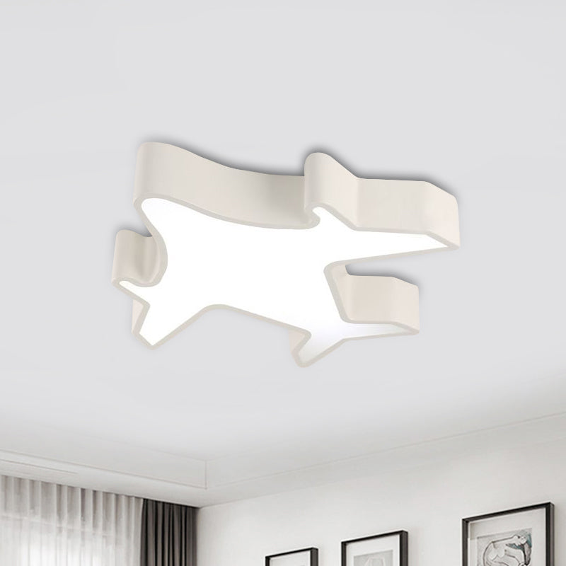 Aeroplane Nursery Room Flush Light Fixture Acrylic LED Children Flushmount Ceiling Lamp in White/Red/Yellow White Clearhalo 'Ceiling Lights' 'Close To Ceiling Lights' 'Close to ceiling' 'Flush mount' Lighting' 1900657