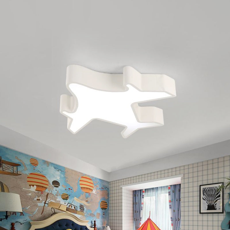 Aeroplane Nursery Room Flush Light Fixture Acrylic LED Children Flushmount Ceiling Lamp in White/Red/Yellow Clearhalo 'Ceiling Lights' 'Close To Ceiling Lights' 'Close to ceiling' 'Flush mount' Lighting' 1900658