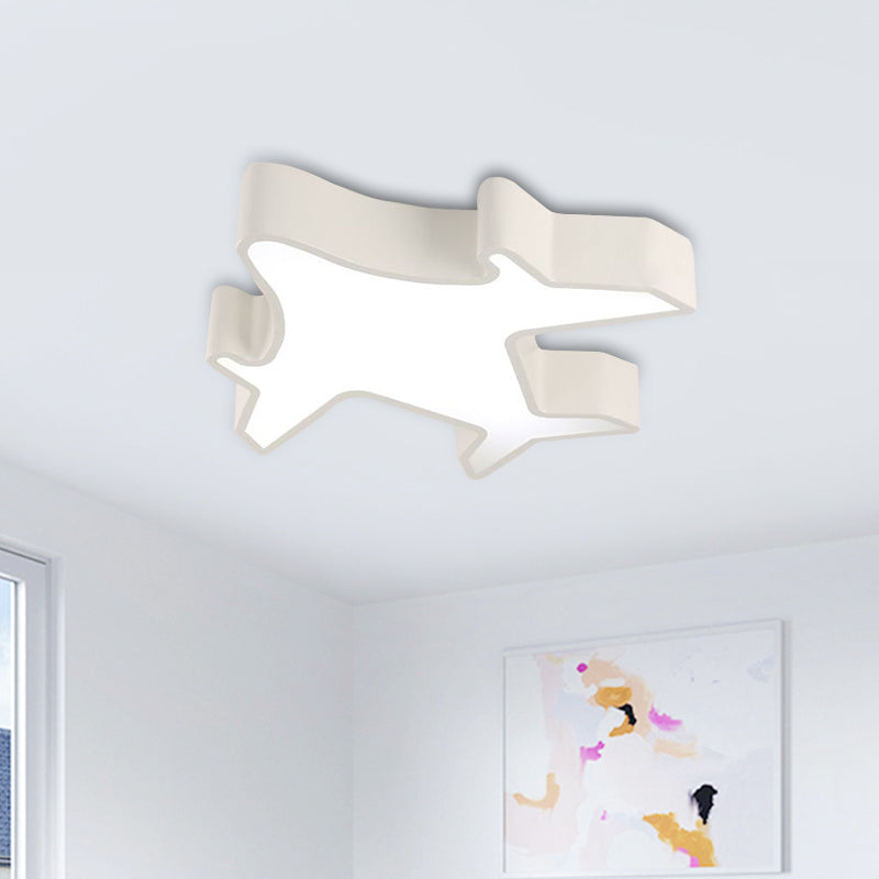 Aeroplane Nursery Room Flush Light Fixture Acrylic LED Children Flushmount Ceiling Lamp in White/Red/Yellow Clearhalo 'Ceiling Lights' 'Close To Ceiling Lights' 'Close to ceiling' 'Flush mount' Lighting' 1900659