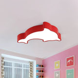 White/Red/Yellow Dolphin Lighting Fixture Children LED Acrylic Flush Mount Ceiling Light for Bedroom Clearhalo 'Ceiling Lights' 'Close To Ceiling Lights' 'Close to ceiling' 'Flush mount' Lighting' 1900690