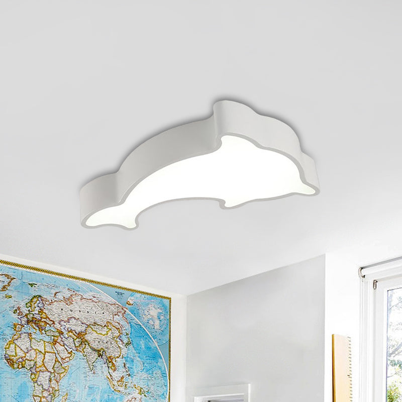 White/Red/Yellow Dolphin Lighting Fixture Children LED Acrylic Flush Mount Ceiling Light for Bedroom Clearhalo 'Ceiling Lights' 'Close To Ceiling Lights' 'Close to ceiling' 'Flush mount' Lighting' 1900698