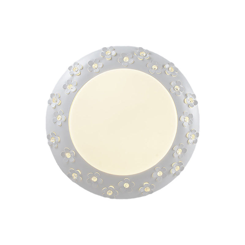 Exquisite Bowl Shaped Flush Mount Light with Blossom Acrylic LED Ceiling Lamp in White for Nursing Room Clearhalo 'Ceiling Lights' 'Close To Ceiling Lights' 'Close to ceiling' 'Flush mount' Lighting' 190080