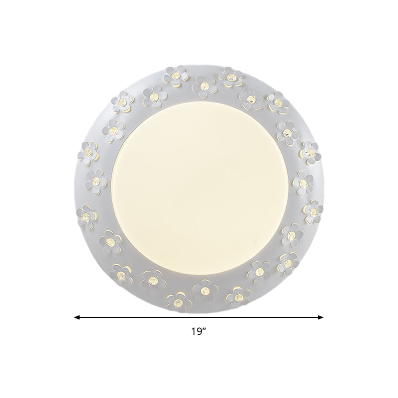 Exquisite Bowl Shaped Flush Mount Light with Blossom Acrylic LED Ceiling Lamp in White for Nursing Room Clearhalo 'Ceiling Lights' 'Close To Ceiling Lights' 'Close to ceiling' 'Flush mount' Lighting' 190081